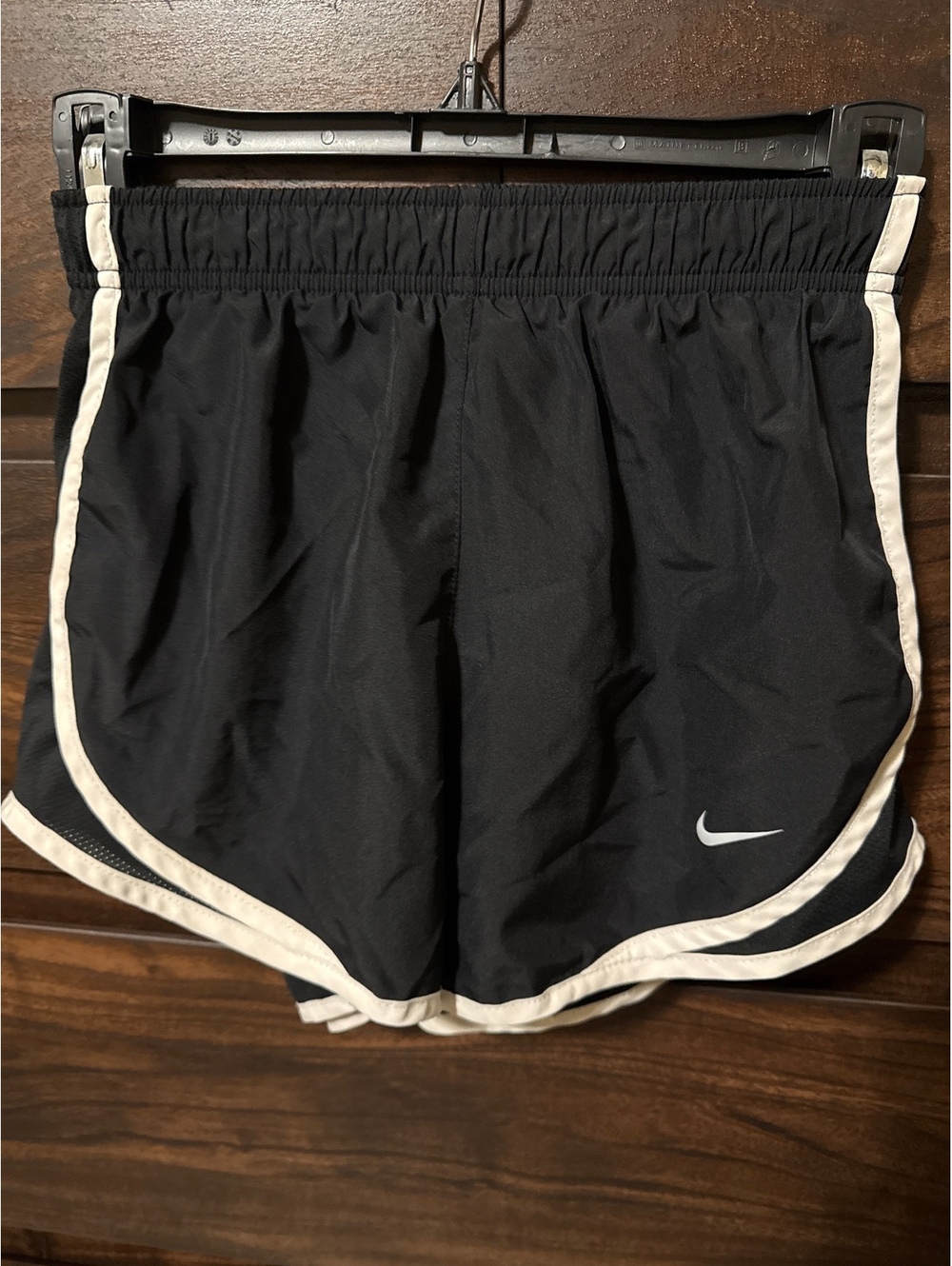Nike Dri-Fit Black Athletic Running Shorts with White Trim XS